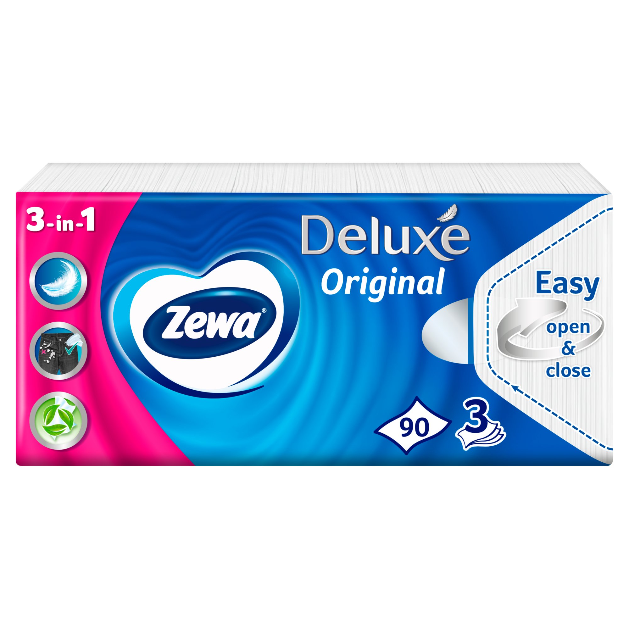 Zewa Deluxe Original illatmentes papír zsebkendő 3 rétegű