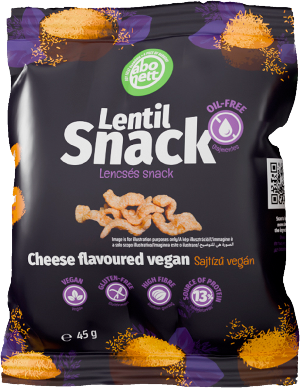 Abonett Lencsés Snack Vegán Sajtos