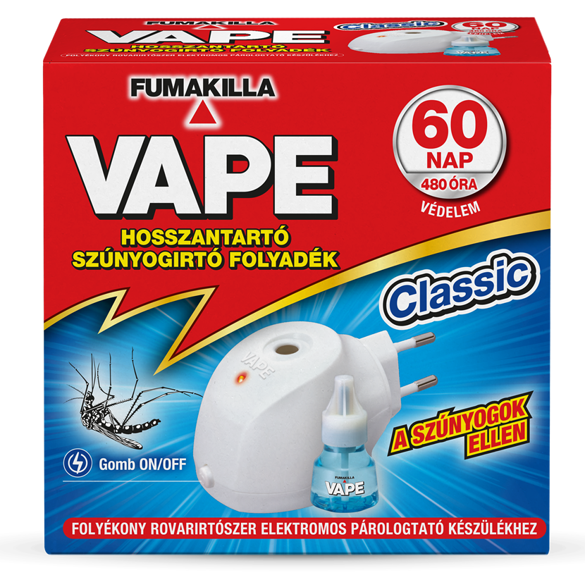 Vape el. Ksz.(fehr) on/off + hosszantart sznyogirt folyadk Classic  30ml_HU