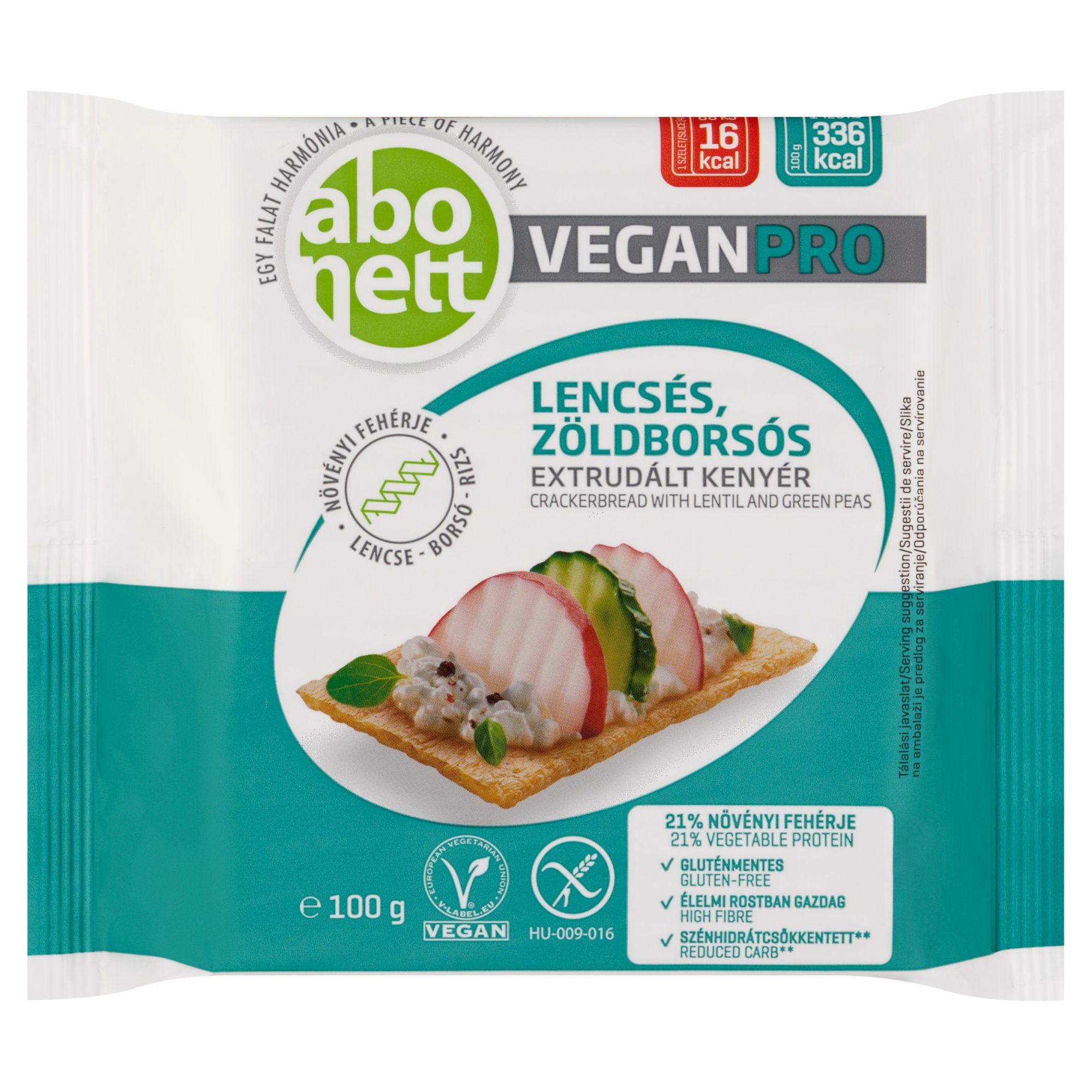 Abonett VeganPro Gluténmentes extrudált lencsés-zöldborsós kenyér