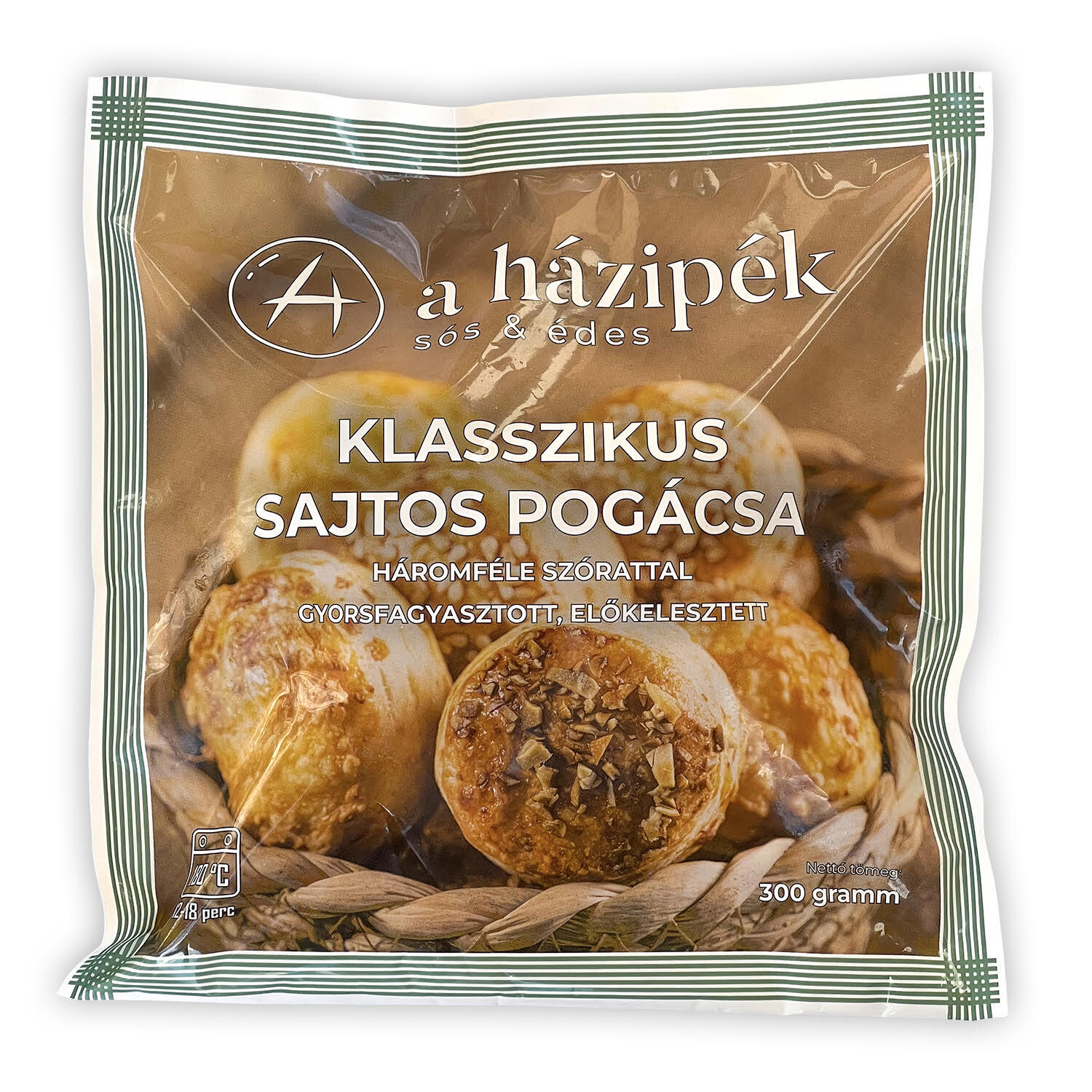 A házipék klasszikus sajtos pogácsa tetején edami sajt szórással, Gyorsfagyasztott