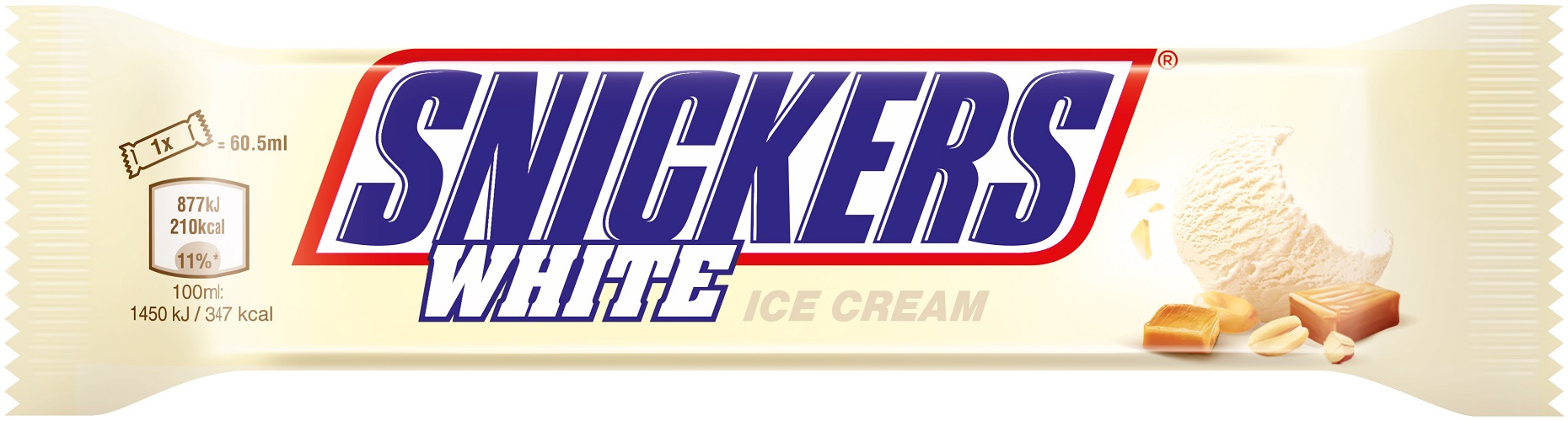 SNICKERS White Szeletes Jégkrém